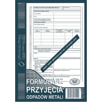 Formularz przyjęcia odpadów metali A5 E03-3